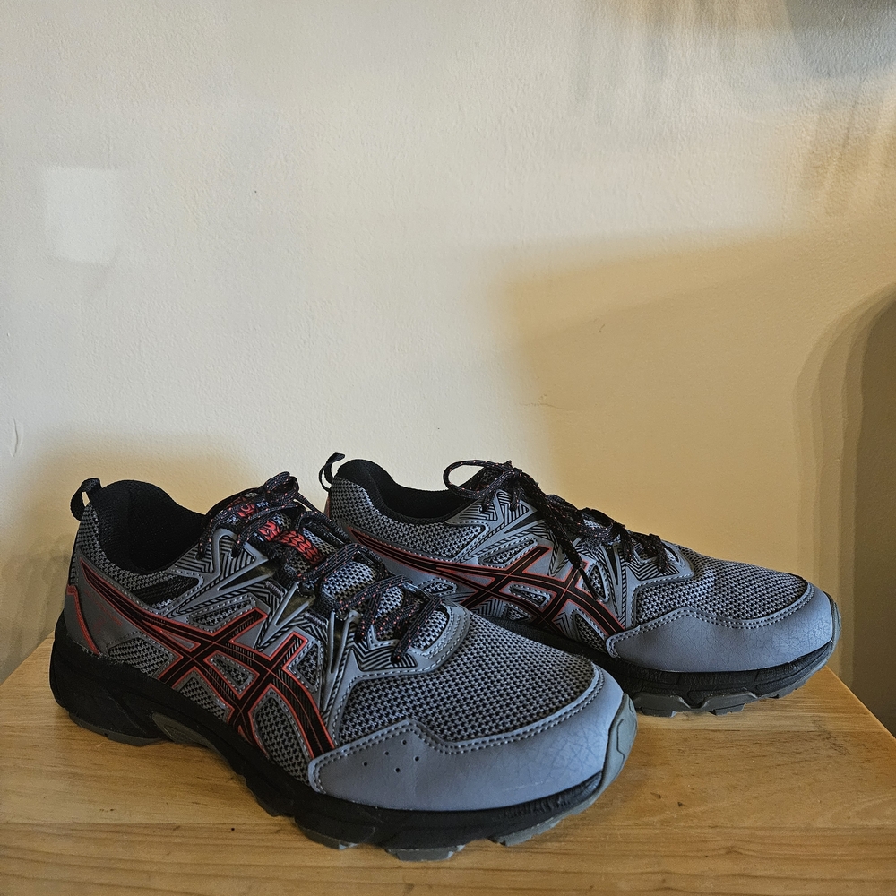 Asics Gray and Black Athletic Shoes